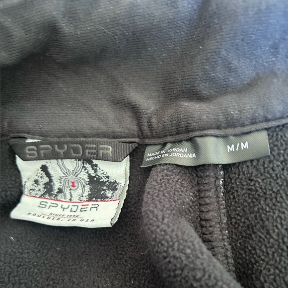Spyder Grey Black Half Zip Long Sleeve Fleece Lined Pullover Mens Size Medium - Picture 11 of 11